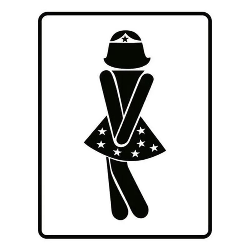 Kit 3 Placas Banheiro Feminino Mulher 36X46