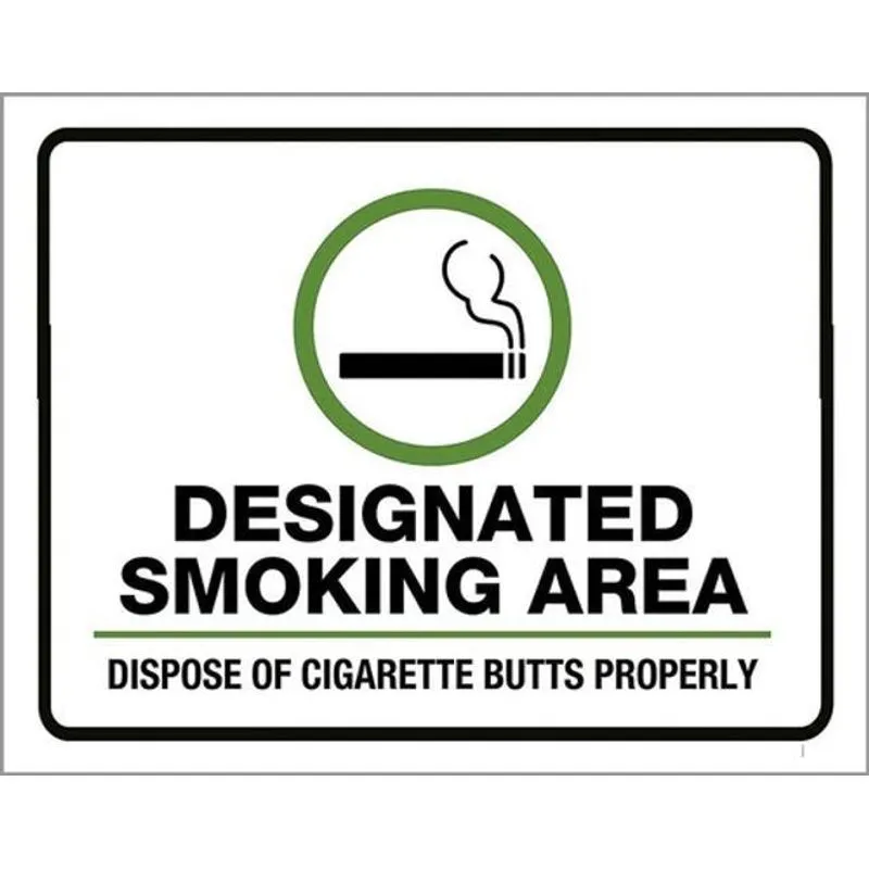 Kit 3 Placas De Designated Smoking Area 36x46