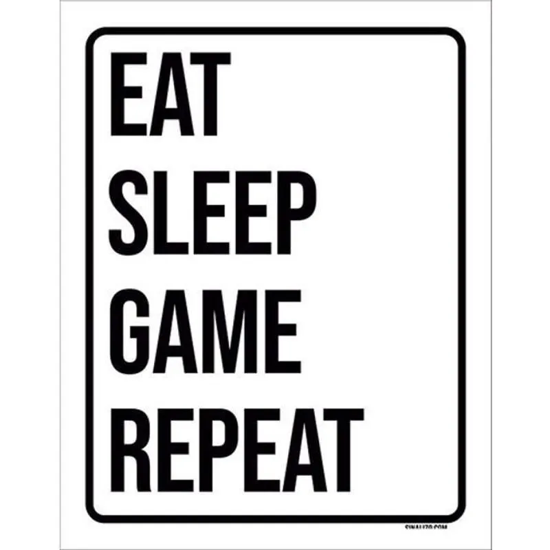 Kit 3 Placas Eai Sleep Game Repeat 36X46