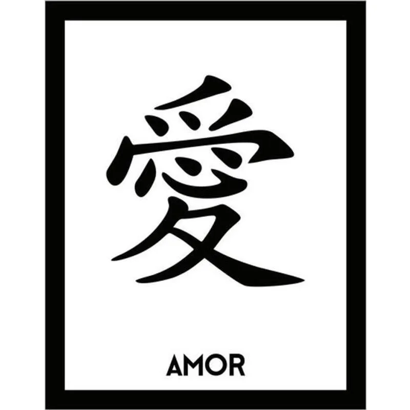 Kit 3 Placas Kanji Amor 36X46