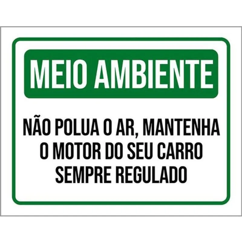 Kit 3 Placas Meio Ambiente Não Polua Ar 36X46