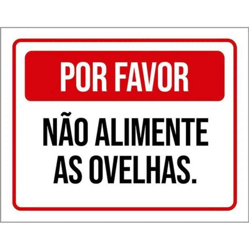 Kit 3 Placas De Por Favor Não Alimente As Ovelhas 36X46