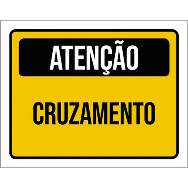 Kit 3 Placas Atenção Cruzamento 36X46