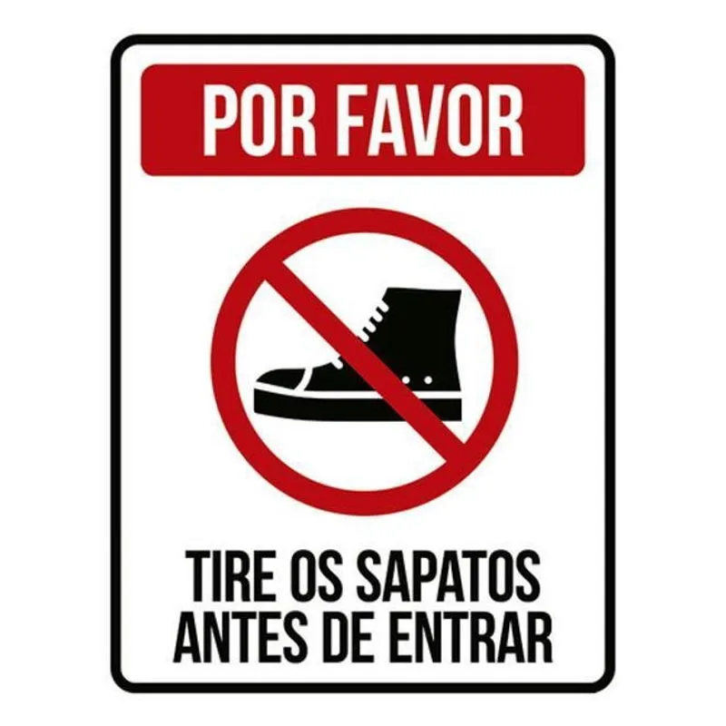 Kit 3 Placas Por Favor Tire Sapatos Antes Entrar Ícone 36X46