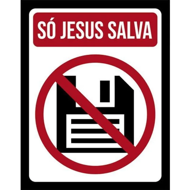 Kit 3 Placas Só Jesus Salva Disquete 36X46