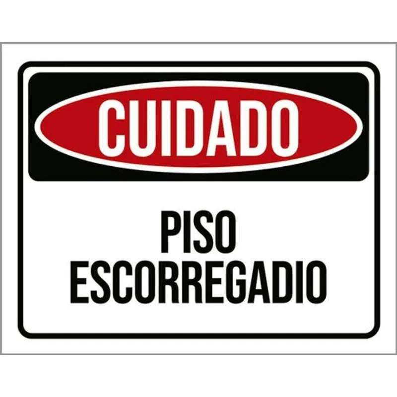 Kit 3 Placas Perigo Piso Escorregadio 36x46