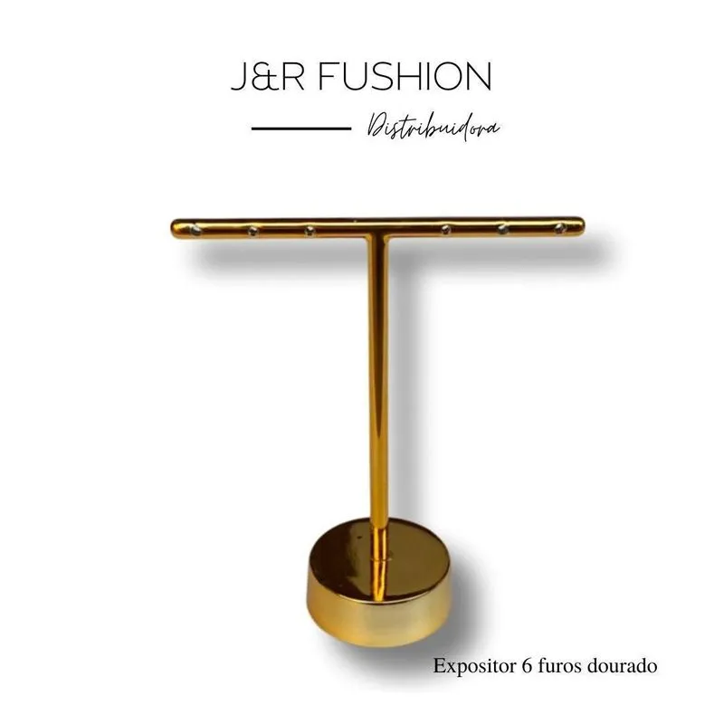 Expositor Para Brincos Em Metal Cor Ouro 6f 11cm