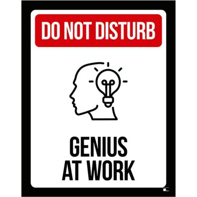 Kit 3 Placas Do Not Disturb Genius At Work 36x46