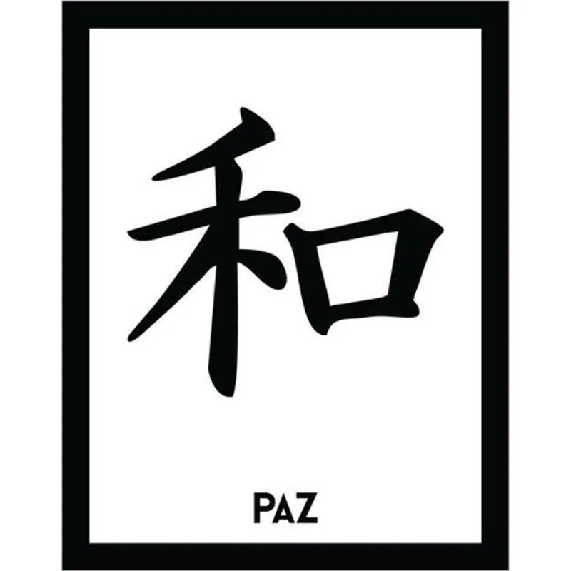 Kit 10 Placas Sinalização - Kanji Paz 36x46