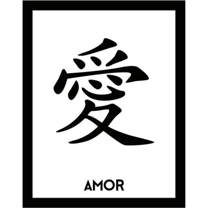 Kit 10 Placas Sinalização - Kanji Amor 36x46