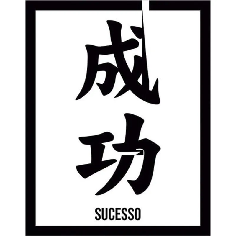 Kit 10 Placas Sinalização - Kanji Sucesso 36x46