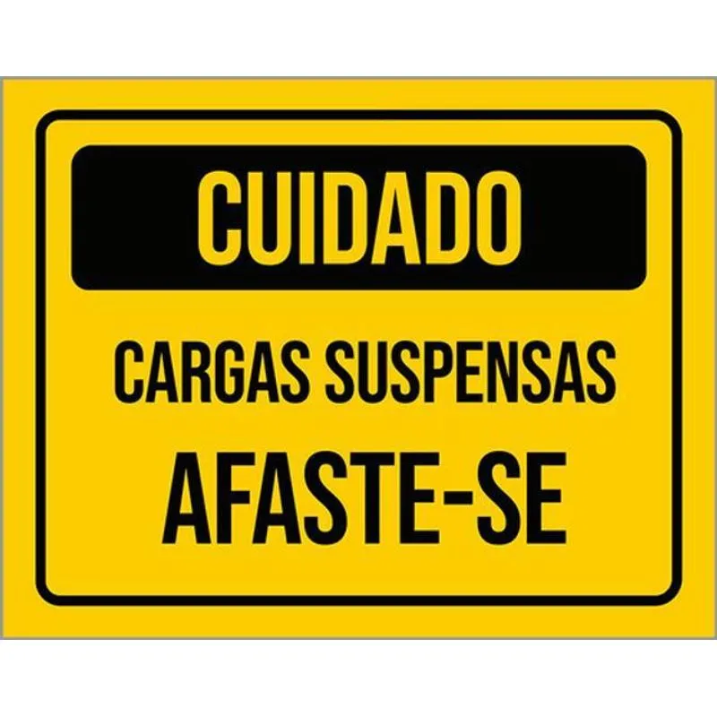 Kit 5 Placas Cuidado Cargas Suspensas Afaste-se 36x46