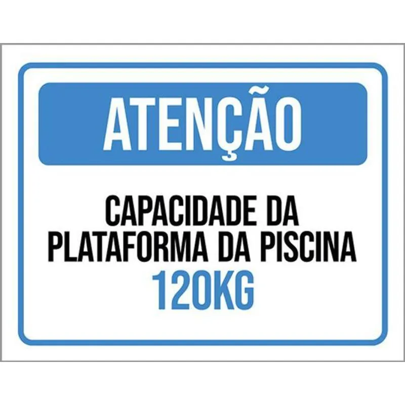 Kit 3 Placa Capacidade Plataforma Piscina 120kg 36x46