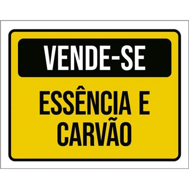 Placa Sinalização - Vende-se Essência Carvão 36x46