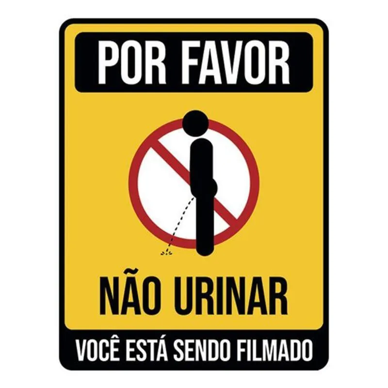 Placa Por Favor Não Urinar Você Está Sendo Filmado 36x46