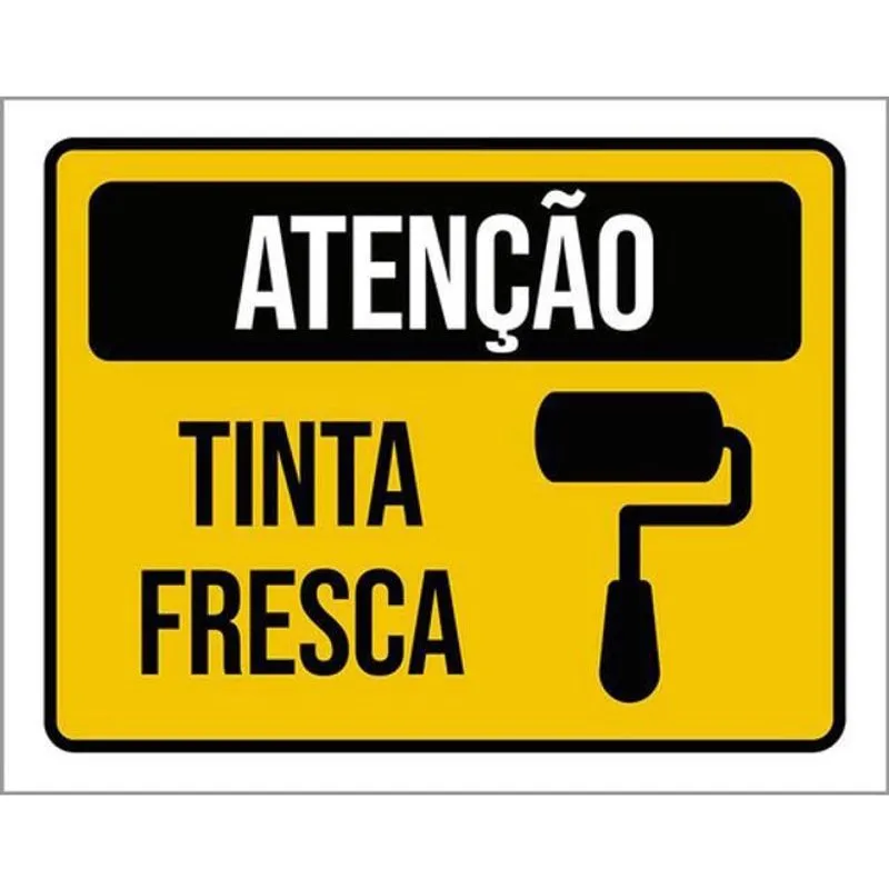 Kit 3 Placas Atenção Tinta Fresca 36X46