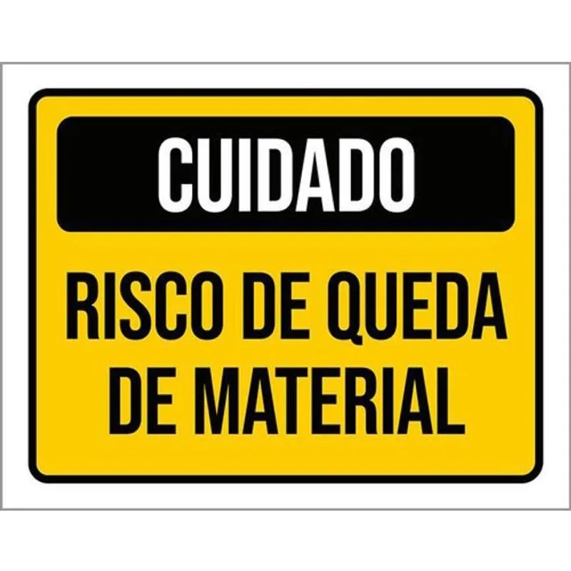Kit 3 Placas De Cuidado Risco Queda Material 36X46