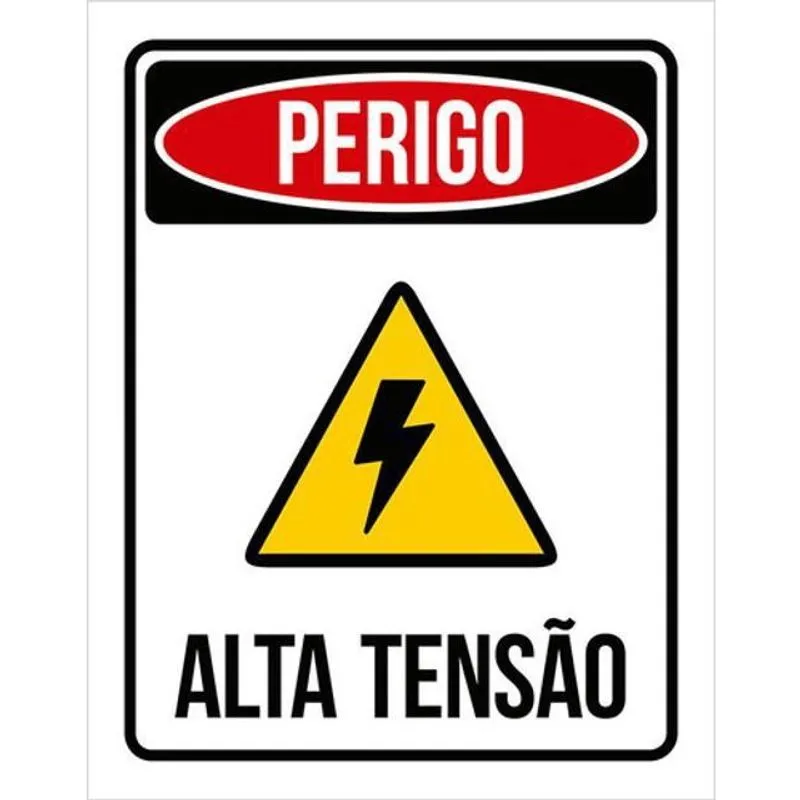 Kit 3 Placas Perigo Alta Tensão 36X46