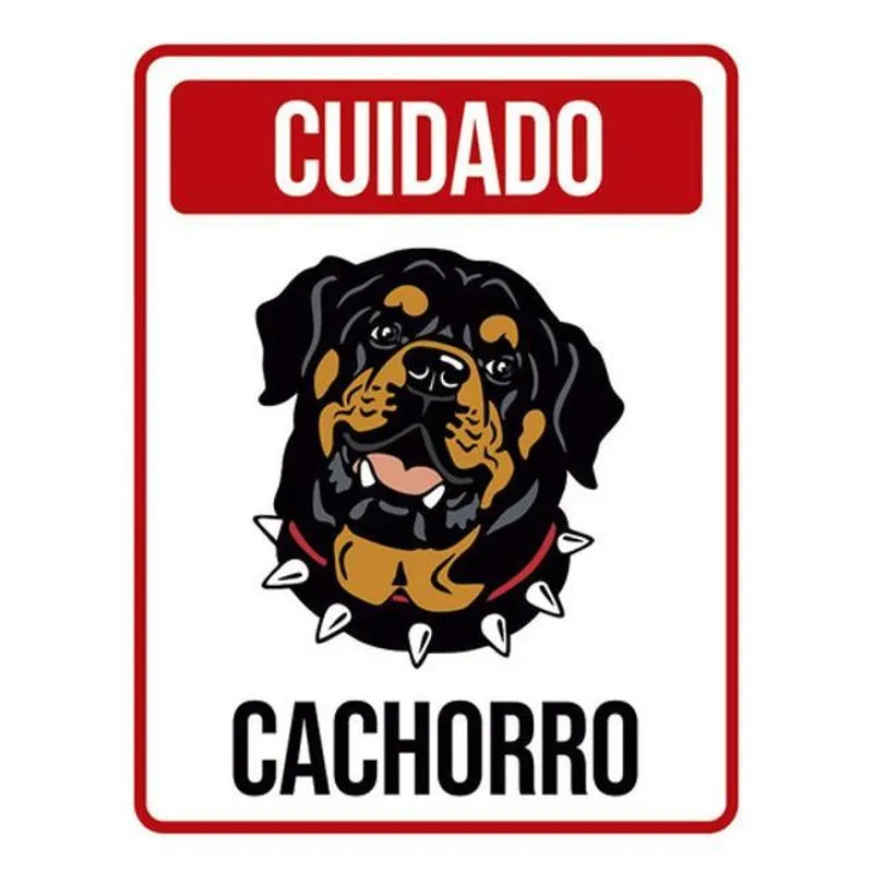 Kit 3 Placas Cuidado Cachorro Vertical Colorida 36x46