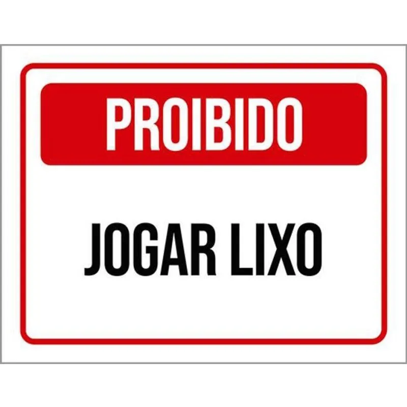 Kit 3 Placas De Proibido Jogar Lixo 36X46
