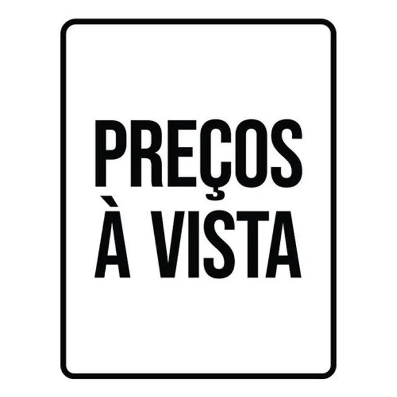 Kit 3 Placas Preços À Vista Preta 36x46
