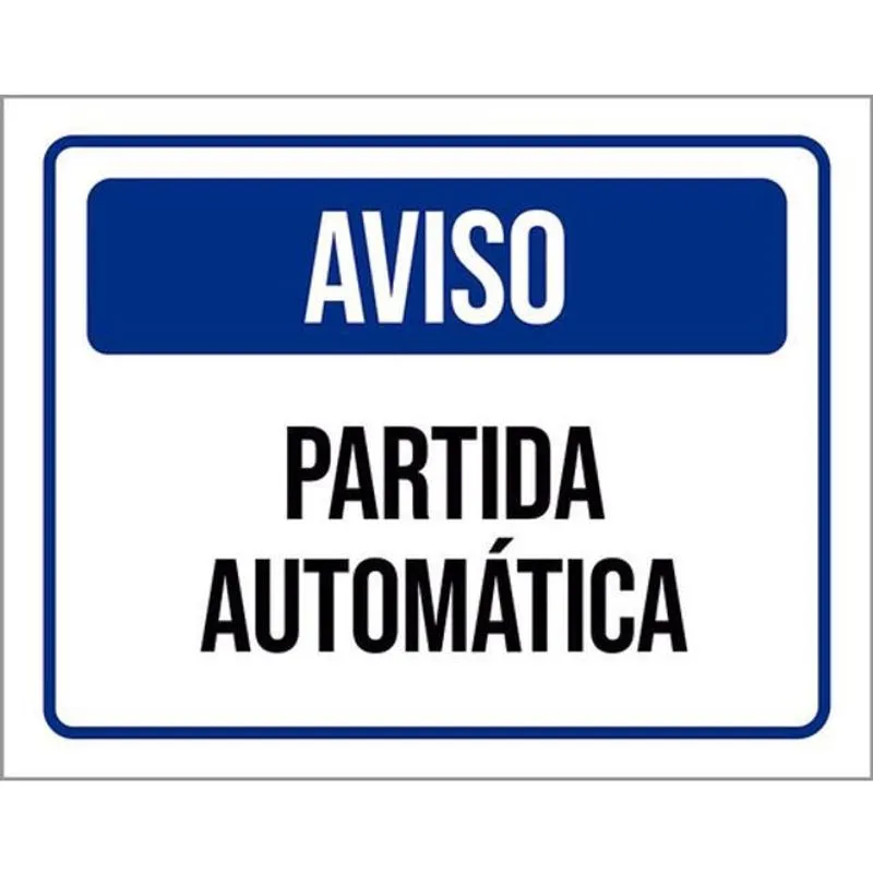 Kit 3 Placas Aviso Partida Automática Azul 36X46