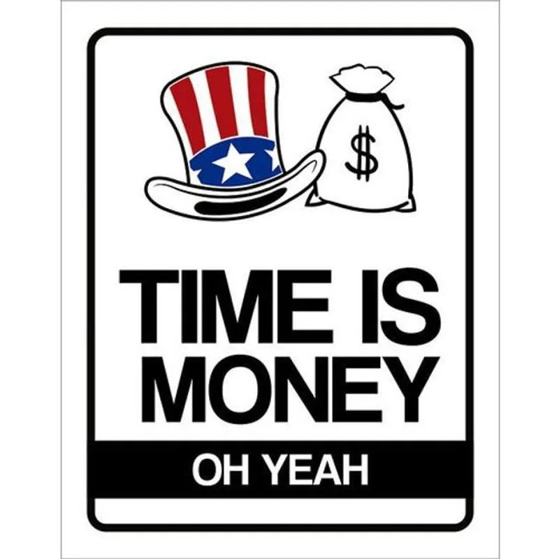 Kit 3 Placas Decorativa Time Is Money Oh Yeah 36X46