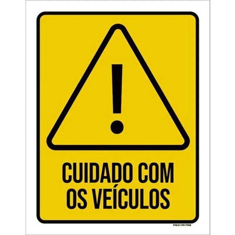 Kit 3 Placas Cuidado Com Os Veículos 36X46
