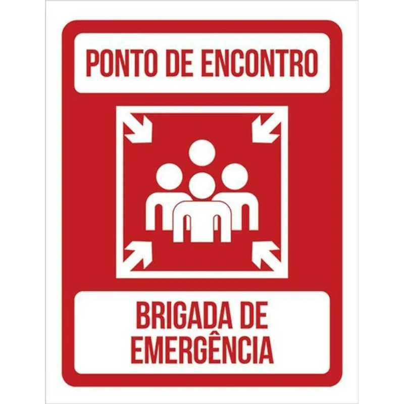Kit 3 Placas De Ponto Encontro Brigada 36x46