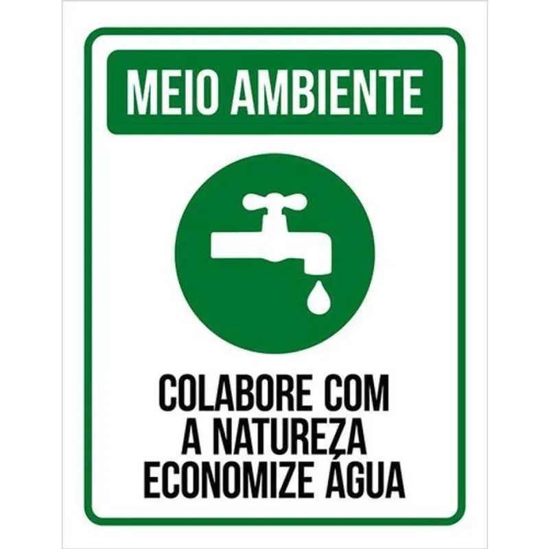 Kit 3 Placas Meio Ambiente Colabore Natureza Água 36X46