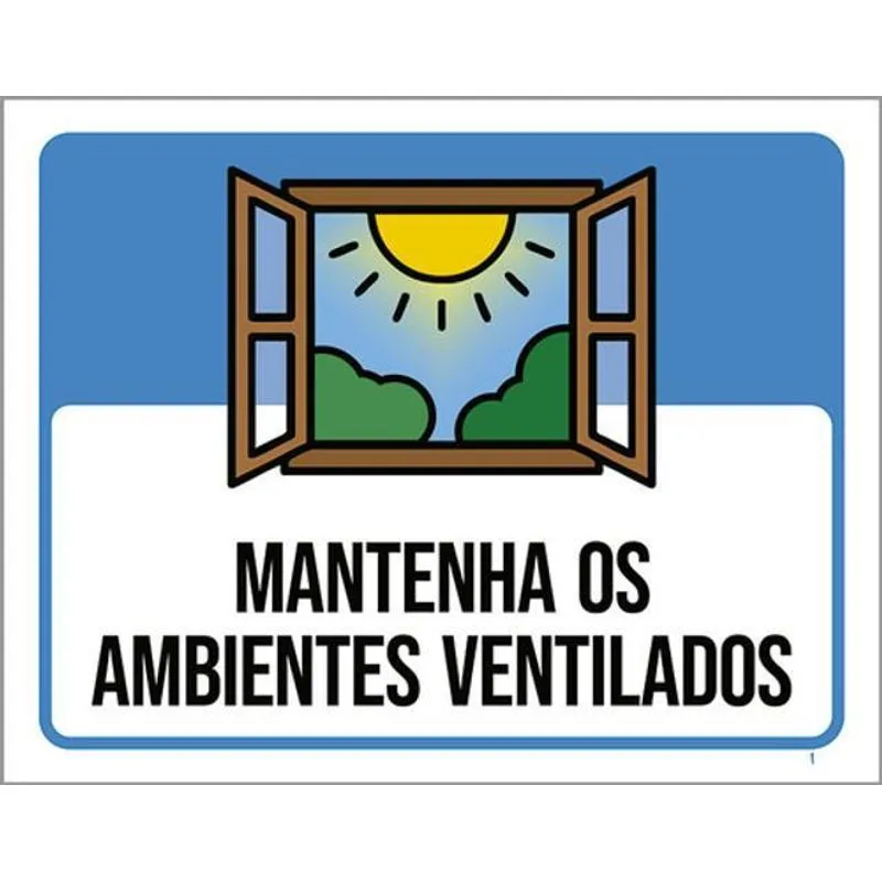 Kit 3 Placas Mantenha Os Ambientes Ventilados 36x46