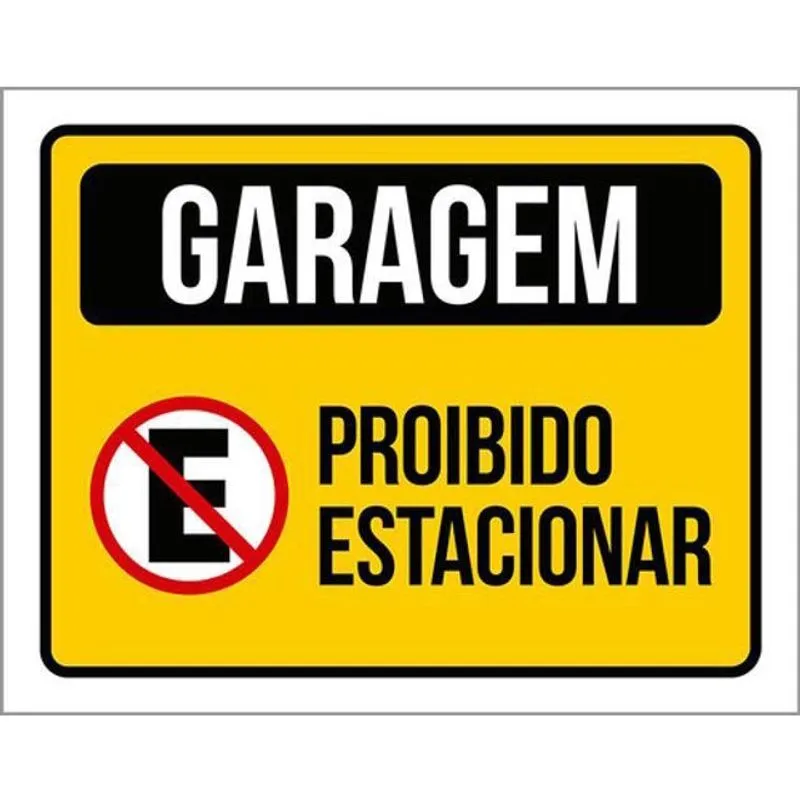 Kit 3 Placas Garagem Amarela Proibido Estacionar 36X46