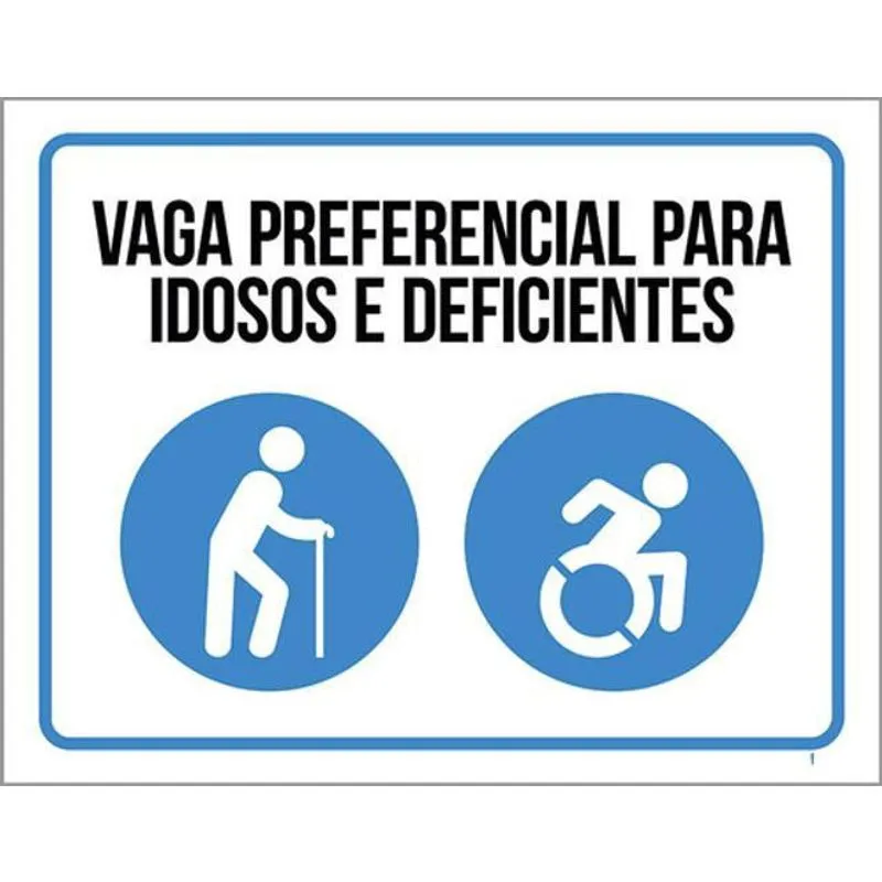 Kit 3 Placas De Vaga Preferencial Idosos 36X46