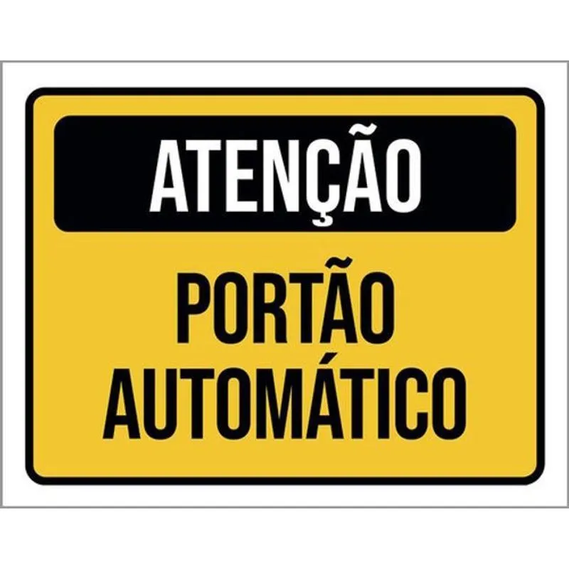Kit 3 Placas Amarela -Atenção Portão Automático 36X46