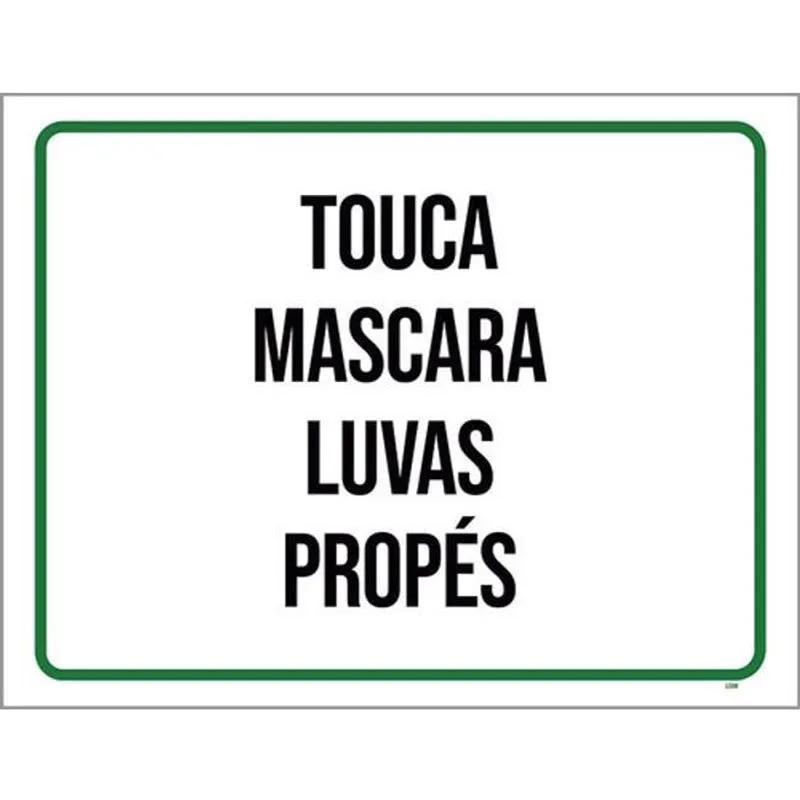 Kit 3 Placas Touca Máscara Luvas Propés 36X46