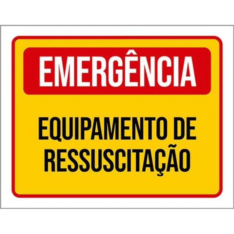 Kit 3 Placas Emergência Equipamento Ressuscitação 36x46