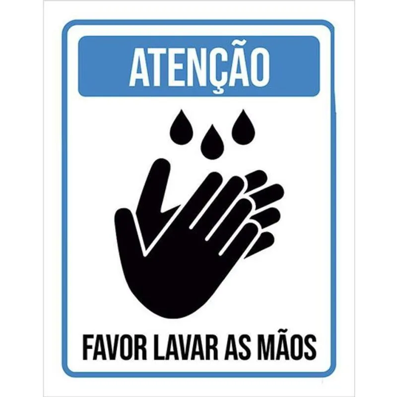 Kit 3 Placas De Atenção Favor Lavar Mãos 36X46