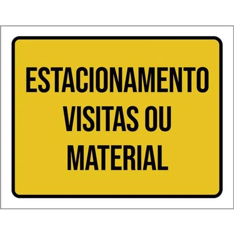 Kit 3 Placas Estacionamento Visitas Material 36X46