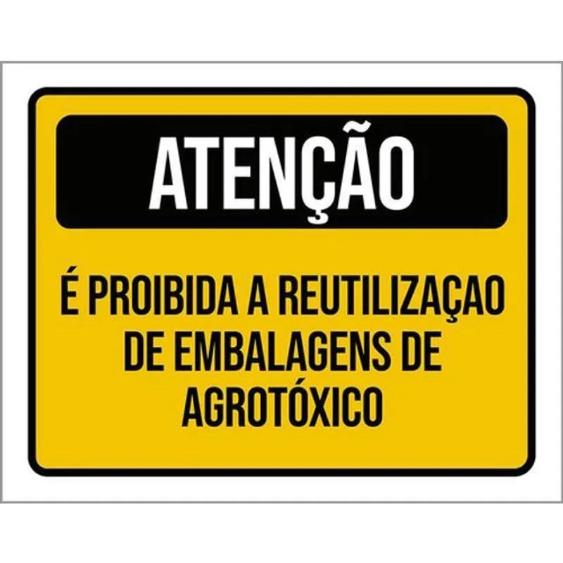 Kit 3 Placas Atenção Proibida Reutilização Embalagem 36X46
