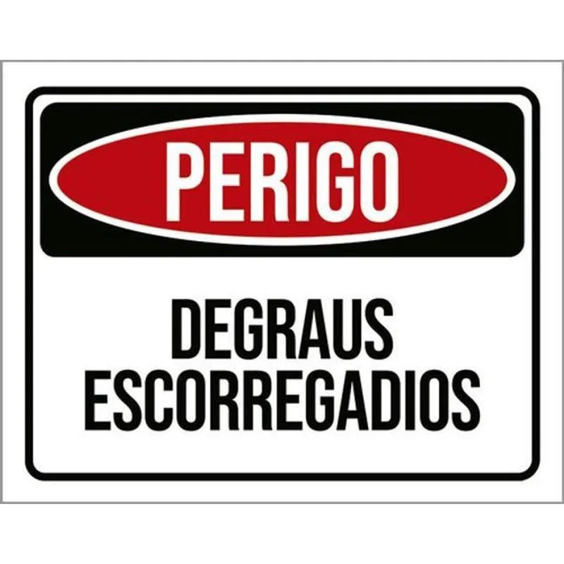 Kit 3 Placas Perigo Degraus Escorregadios 36X46