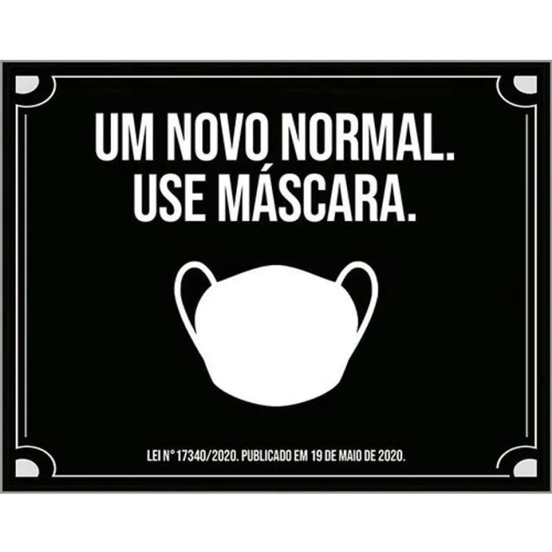 Kit 3 Placas De -Um Novo Normal Use Máscara 36X46