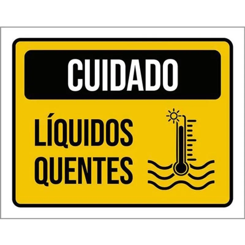 Kit 3 Placas Cuidado Líquidos Quentes 36X46