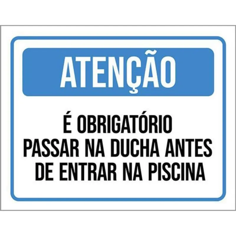 Kit 3 Placas Obrigatório Ducha Antes Piscina 36X46