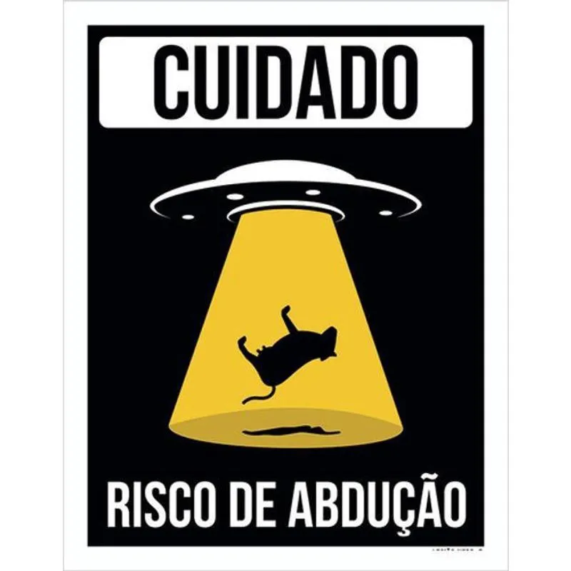 Kit 3 Placas Cuidado Risco Abdução Vaca 36X46