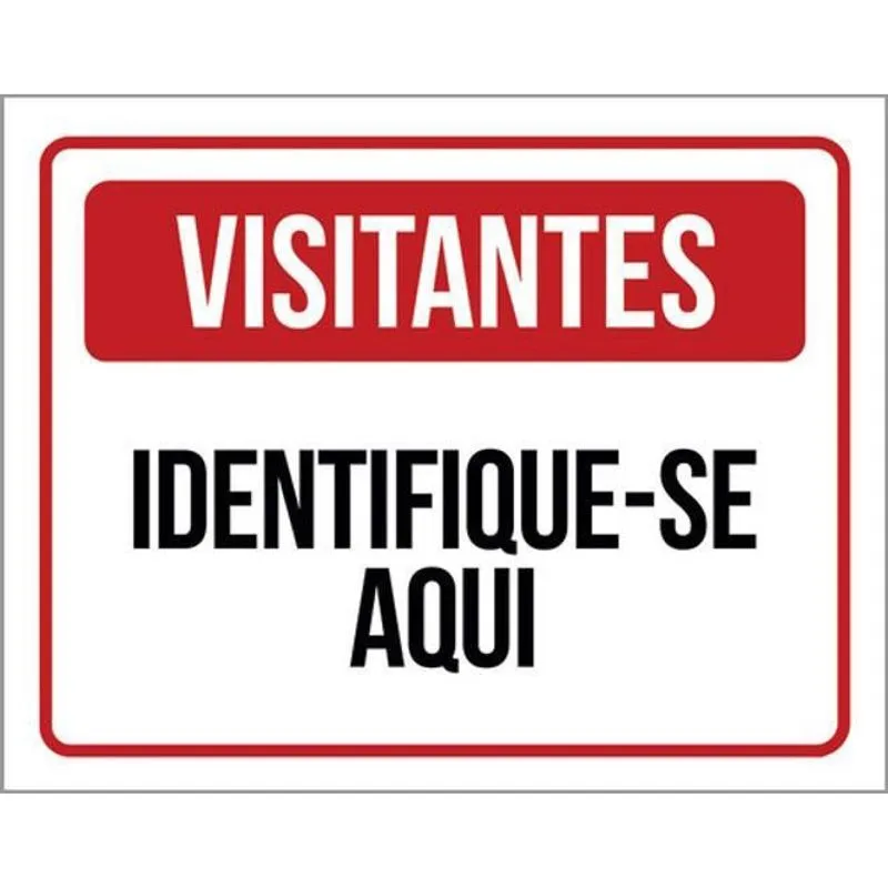 Kit 3 Placas De Visitantes Identifique-Se Aqui 36X46
