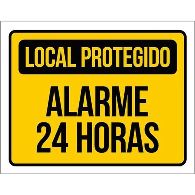 Kit 3 Placas Local Protegido Alarme 24 Horas 36X46