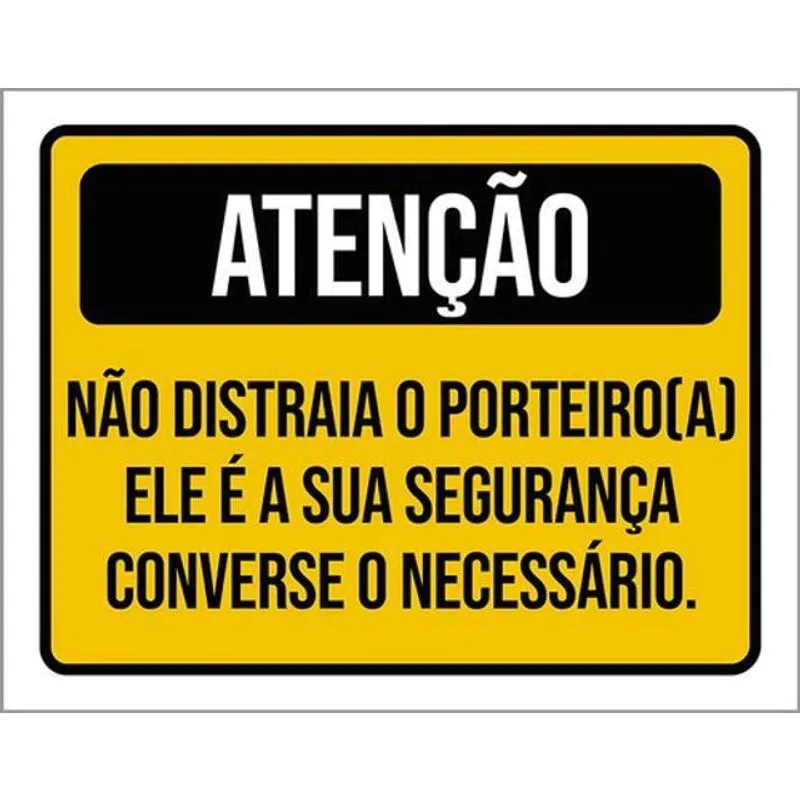 Kit 3 Placas Não Distraia O Porteiro 36X46