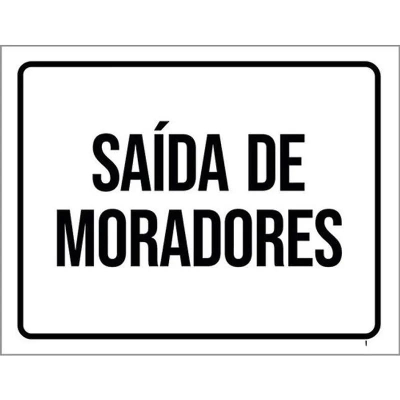 Kit 3 Placas Saída Moradores Setor 36X46