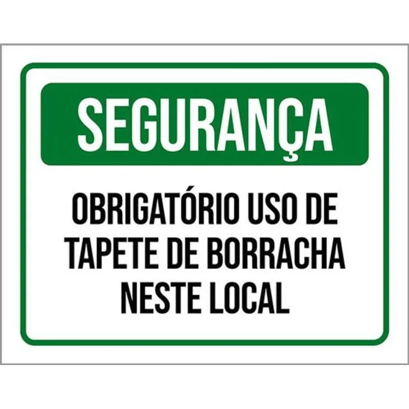 Kit 3 Placas De Segurança Obrigatório Tapete 36x46