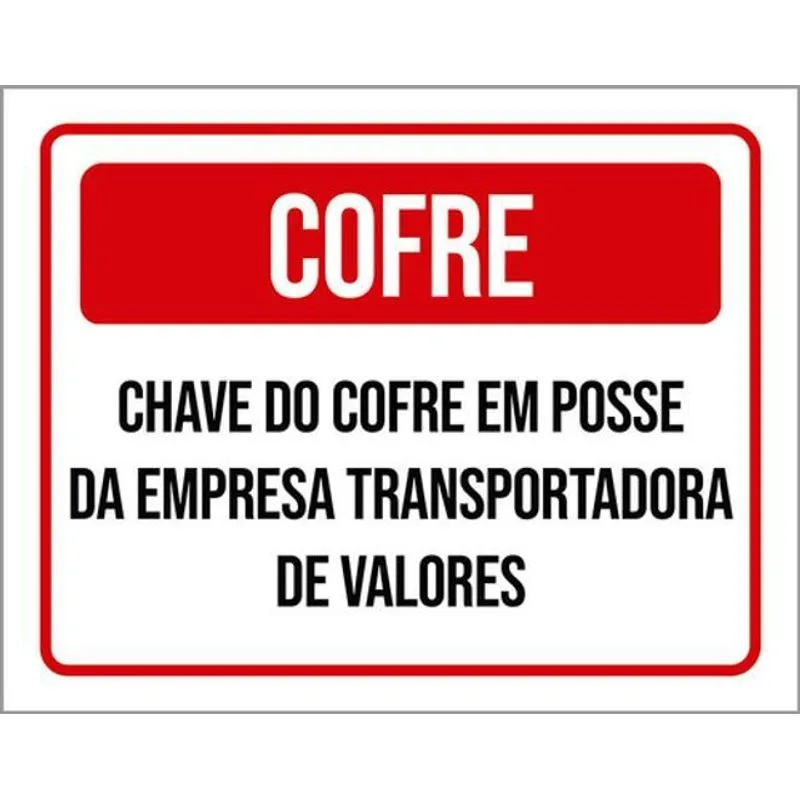 Kit 3 Placas Cofre Chave Posse Empresa 36x46